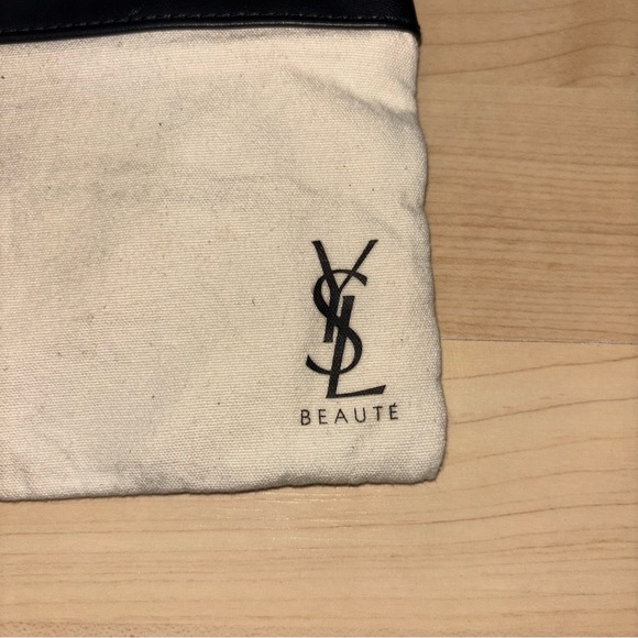 YSL Cosmetic Clutch White and Black Canvas Classic Designer GWP - Picture 2 of 6